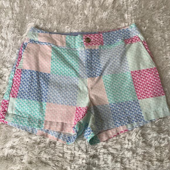 Vineyard Vines Whale Print Chino Shorts Sz 2 - Picture 1 of 4